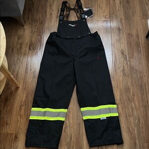 Viking Prof Journeyman 300D FR Bib Overalls Pant Black Ripstop Flame Resistant L